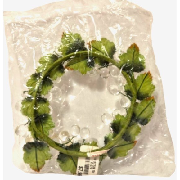 Fortunoff Christmas Vtg Faceted Lucite Acrylic Clear Grape Wreath Candle Ring - Picture 4 of 7